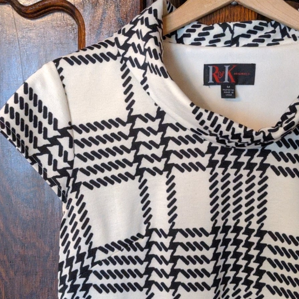 Retro herringbone cap sleeve Medium dress.